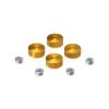 Set of 4 Screw Cover, Diameter: 5/8'', Aluminum Gold Anodized Finish, (Indoor or Outdoor Use)