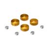 Set of 4 Screw Cover, Diameter: 11/16'' (less 3/4''), Aluminum Gold Anodized Finish, (Indoor or Outdoor Use)