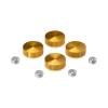 Set of 4 Screw Cover, Diameter: 13/16'' (3/4''), Aluminum Gold Anodized Finish, (Indoor or Outdoor Use)