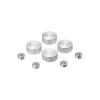 Set of 4 Conical Screw Cover, Diameter: 5/8'', Aluminum Clear Anodized Finish (Indoor or Outdoor Use)