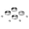 Set of 4 Conical Screw Cover, Diameter: 7/8'', Aluminum Clear Shiny Anodized Finish (Indoor or Outdoor Use)