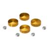 Set of 4 Conical Screw Cover, Diameter: 7/8'', Aluminum Gold Anodized Finish (Indoor or Outdoor Use)