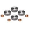 Set of 4 Conical Screw Cover, Diameter: 7/8'', Aluminum Titanium Finish (Indoor or Outdoor Use)