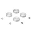 Set of 4 Conical Screw Cover, Diameter: 1'', Aluminum Clear Anodized Finish (Indoor or Outdoor Use)