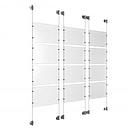 (12) 11'' Width x 8-1/2'' Height Clear Acrylic Frame & (6) Aluminum Clear Anodized Adjustable Angle Cable Systems with (48) Single-Sided Panel Grippers