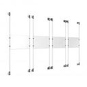 (4) 11'' Width x 8-1/2'' Height Clear Acrylic Frame & (8) Aluminum Clear Anodized Adjustable Angle Cable Systems with (16) Single-Sided Panel Grippers