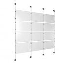 (12) 17'' Width x 11'' Height Clear Acrylic Frame & (4) Aluminum Clear Anodized Adjustable Angle Cable Systems with (16) Single-Sided Panel Grippers (16) Double-Sided Panel Grippers