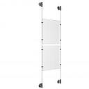 (2) 8-1/2'' Width x 11'' Height Clear Acrylic Frame & (2) Aluminum Clear Anodized Adjustable Angle Cable Systems with (8) Single-Sided Panel Grippers