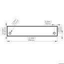 Flat Tempered Glass 10'' x 2'', 2 pre-drilled 3/8 holes