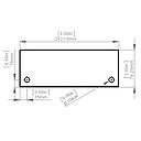 Flat Tempered Glass 8'' x 3'' x 5/32'', 2 pre-drilled 3/8'' holes