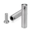 1/2'' Diameter x 2'' Barrel Length, Stainless Steel Glass Standoff Satin Brushed Finish  (Indoor) [Required Material Hole Size: 5/16'']