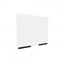 Clear Acrylic Sneeze Guard 30'' Wide x 23-1/2'' Tall, with (2) 10'' Black Anodized Aluminum Channel Mounts