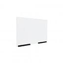 Clear Acrylic Sneeze Guard 30'' Wide x 20'' Tall, with (2) 10'' Black Anodized Aluminum Channel Mounts