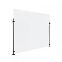 Clear Acrylic Sneeze Guard 36'' Wide x 30'' Tall, with (2) 24'' Tall x 3/8'' Diameter Black Anodized Aluminum Rods on the Side.