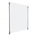 Clear Acrylic Sneeze Guard 30'' Wide x 36'' Tall, with (2) 36'' Tall x 3/8'' Diameter Black Anodized Aluminum Rods on the Side