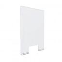 Clear Acrylic Sneeze Guard 23-1/2'' Wide x 35'' Tall (10'' x 5'' Cut Out), with (2) 6'' Clear Anodized Aluminum Channel Mounts