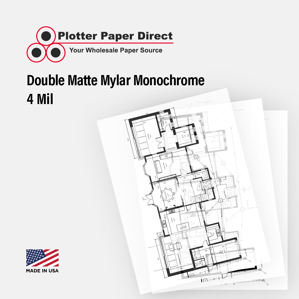 17'' W x 22'' H Cut Sheets - Double Matte Mylar Monochrome (100 Sheets)