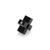 4-Way Standoffs Hub, Diameter: 1 1/4'', Thickness: 1/2'', Black Anodized Aluminum [Required Material Hole Size: 7/16'']