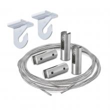 2 Pieces of 120'' Stainless Steel Satin Brushed Suspended Cable Kits for 1/4'' Thick Material (2 Full Sets) - 1/16'' Diameter Cable