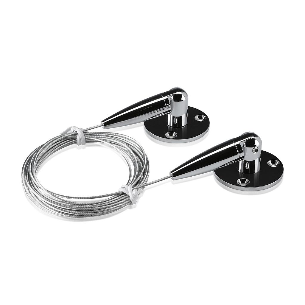 Signature Cable Systems, Aluminum Chrome Polished Kit (included 1 x Bottom, 1 x Top Adjustable Angle, 1 x Steel Cable 1/16'' Length 13' 1'')