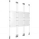 (6) 8-1/2'' Width x 11'' Height Clear Acrylic Frame & (6) Wall-to-Wall Stainless Steel Satin Brushed Cable Systems with (24) Single-Sided Panel Grippers