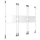 (3) 11'' Width x 8-1/2'' Height Clear Acrylic Frame & (6) Wall-to-Wall Stainless Steel Satin Brushed Cable Systems with (12) Single-Sided Panel Grippers