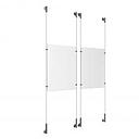 (2) 11'' Width x 17'' Height Clear Acrylic Frame & (4) Wall-to-Wall Stainless Steel Satin Brushed Cable Systems with (8) Single-Sided Panel Grippers