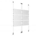 (6) 17'' Width x 11'' Height Clear Acrylic Frame & (4) Wall-to-Wall Stainless Steel Satin Brushed Cable Systems with (24) Single-Sided Panel Grippers