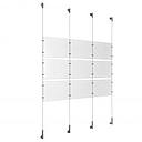 (9) 11'' Width x 8-1/2'' Height Clear Acrylic Frame & (4) Wall-to-Wall Stainless Steel Satin Brushed Cable Systems with (12) Single-Sided Panel Grippers (12) Double-Sided Panel Grippers