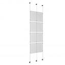 (8) 11'' Width x 17'' Height Clear Acrylic Frame & (3) Wall-to-Wall Aluminum Clear Anodized Cable Systems with (16) Single-Sided Panel Grippers (8) Double-Sided Panel Grippers