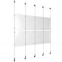 (8) 11'' Width x 17'' Height Clear Acrylic Frame & (5) Wall-to-Wall Stainless Steel Satin Brushed Cable Systems with (8) Single-Sided Panel Grippers (12) Double-Sided Panel Grippers