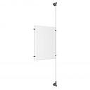 (1) 11'' Width x 17'' Height Clear Acrylic Frame & (1) Wall-to-Wall Aluminum Clear Anodized Cable Systems with (2) Single-Sided Panel Grippers (2) Double-Sided Panel Grippers