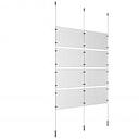 (8) 17'' Width x 11'' Height Clear Acrylic Frame & (3) Ceiling-to-Floor Stainless Steel Satin Brushed Cable Systems with (16) Single-Sided Panel Grippers (8) Double-Sided Panel Grippers