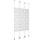 (12) 8-1/2'' Width x 11'' Height Clear Acrylic Frame & (6) Ceiling-to-Floor Stainless Steel Satin Brushed Cable Systems with (48) Single-Sided Panel Grippers