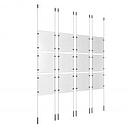 (12) 8-1/2'' Width x 11'' Height Clear Acrylic Frame & (8) Ceiling-to-Floor Stainless Steel Satin Brushed Cable Systems with (48) Single-Sided Panel Grippers