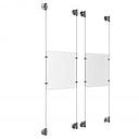 (2) 8-1/2'' Width x 11'' Height Clear Acrylic Frame & (4) Stainless Steel Satin Brushed Adjustable Angle Cable Systems with (8) Single-Sided Panel Grippers