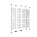 (16) 8-1/2'' Width x 11'' Height Clear Acrylic Frame & (8) Aluminum Clear Anodized Adjustable Angle Cable Systems with (64) Single-Sided Panel Grippers