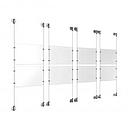 (8) 11'' Width x 8-1/2'' Height Clear Acrylic Frame & (8) Stainless Steel Satin Brushed Adjustable Angle Cable Systems with (32) Single-Sided Panel Grippers