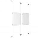 (2) 11'' Width x 17'' Height Clear Acrylic Frame & (4) Aluminum Clear Anodized Adjustable Angle Signature Cable Systems with (8) Single-Sided Panel Grippers