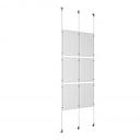 (6) 11'' Width x 17'' Height Clear Acrylic Frame & (3) Aluminum Clear Anodized Adjustable Angle Signature Cable Systems with (12) Single-Sided Panel Grippers (6) Double-Sided Panel Grippers