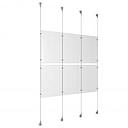 (6) 11'' Width x 17'' Height Clear Acrylic Frame & (4) Aluminum Clear Anodized Adjustable Angle Signature Cable Systems with (8) Single-Sided Panel Grippers (8) Double-Sided Panel Grippers