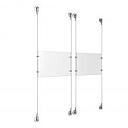 (2) 11'' Width x 8-1/2'' Height Clear Acrylic Frame & (4) Aluminum Clear Anodized Adjustable Angle Signature Cable Systems with (8) Single-Sided Panel Grippers