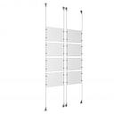 (8) 11'' Width x 8-1/2'' Height Clear Acrylic Frame & (4) Aluminum Clear Anodized Adjustable Angle Signature Cable Systems with (32) Single-Sided Panel Grippers