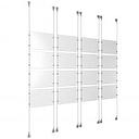 (16) 11'' Width x 8-1/2'' Height Clear Acrylic Frame & (8) Aluminum Clear Anodized Adjustable Angle Signature Cable Systems with (64) Single-Sided Panel Grippers