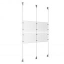 (4) 11'' Width x 8-1/2'' Height Clear Acrylic Frame & (3) Aluminum Clear Anodized Adjustable Angle Signature Cable Systems with (8) Single-Sided Panel Grippers (8) Double-Sided Panel Grippers