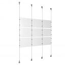 (9) 11'' Width x 8-1/2'' Height Clear Acrylic Frame & (4) Aluminum Clear Anodized Adjustable Angle Signature Cable Systems with (12) Single-Sided Panel Grippers (12) Double-Sided Panel Grippers