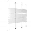 (9) 17'' Width x 11'' Height Clear Acrylic Frame & (4) Aluminum Clear Anodized Adjustable Angle Signature Cable Systems with (12) Single-Sided Panel Grippers (12) Double-Sided Panel Grippers