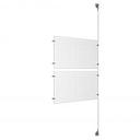 (2) 17'' Width x 11'' Height Clear Acrylic Frame & (1) Aluminum Clear Anodized Adjustable Angle Signature Cable Systems with (4) Single-Sided Panel Grippers (4) Double-Sided Panel Grippers