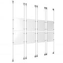 (8) 8-1/2'' Width x 11'' Height Clear Acrylic Frame & (8) Aluminum Clear Anodized Adjustable Angle Signature Cable Systems with (32) Single-Sided Panel Grippers