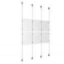 (6) 8-1/2'' Width x 11'' Height Clear Acrylic Frame & (4) Aluminum Clear Anodized Adjustable Angle Signature Cable Systems with (8) Single-Sided Panel Grippers (8) Double-Sided Panel Grippers